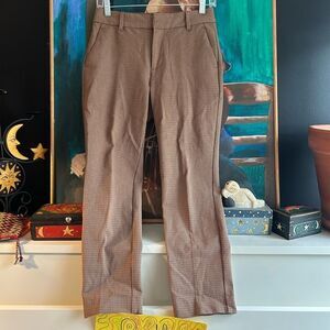 GAP Women's Brown Checkered Ankle Pants Size 0